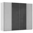 SCHWEBETÜRENSCHRANK 271/223/68 cm 4-türig Grau  - Chromfarben/Grau, KONVENTIONELL, Glas/Holzwerkstoff (271/223/68cm) - Novel
