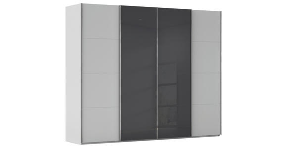 SCHWEBETÜRENSCHRANK 271/223/68 cm 4-türig Grau  - Chromfarben/Grau, KONVENTIONELL, Glas/Holzwerkstoff (271/223/68cm) - Novel