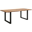 ESSTISCH in Holz, Metall 220/100/76 cm  - Schwarz/Akaziefarben, LIFESTYLE, Holz/Metall (220/100/76cm) - Linea Natura