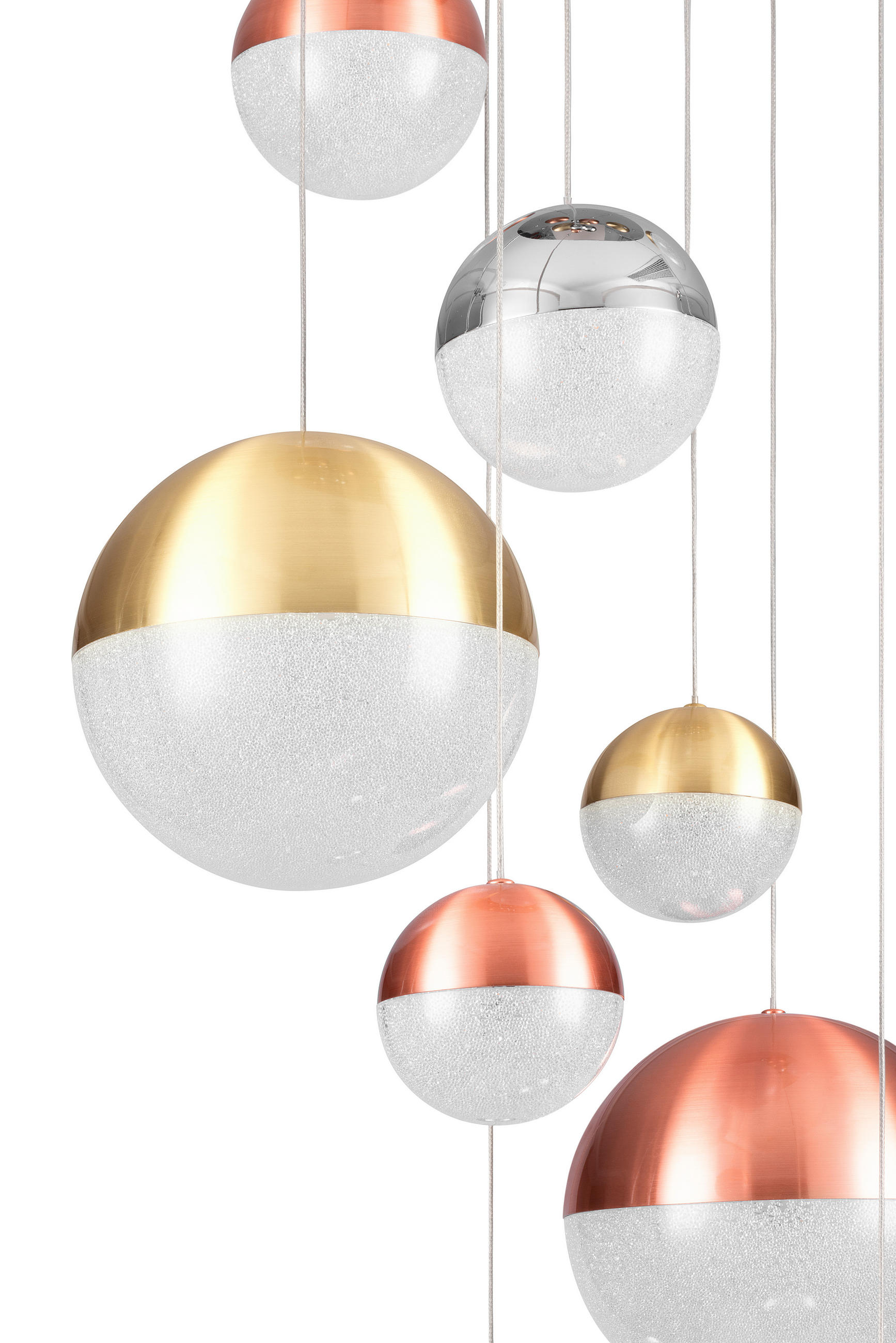LED-HÄNGELEUCHTE Stafford 50/150 cm   - Chromfarben/Messingfarben, Basics, Metall (50/150cm) - Dieter Knoll