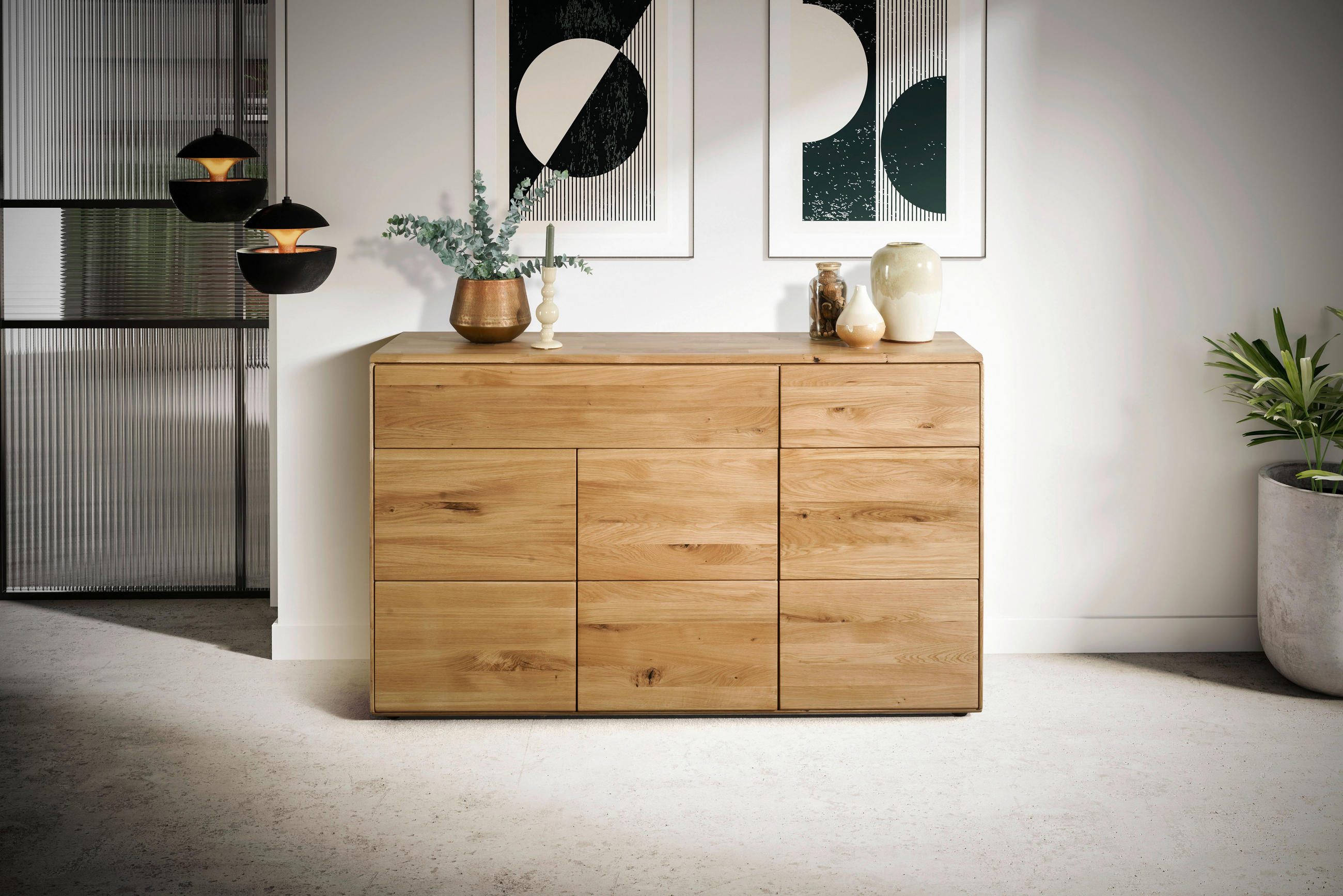 KOMMODE , 149/89/40 cm, 2 Schublade(n)  - Wildeiche, Design, Holz (149/89/40cm) - Livetastic