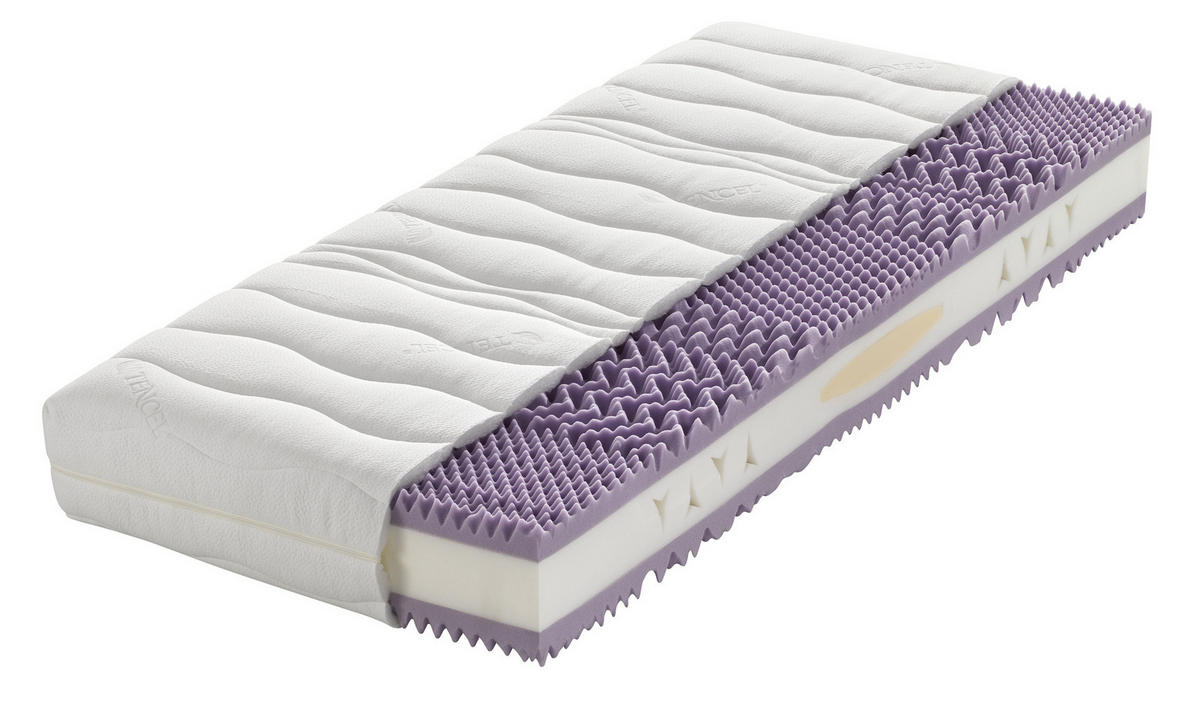 MATRATZENSET 90/200 cm  - Anthrazit/Rot, Basics, Holz (90/200cm) - Sleeptex