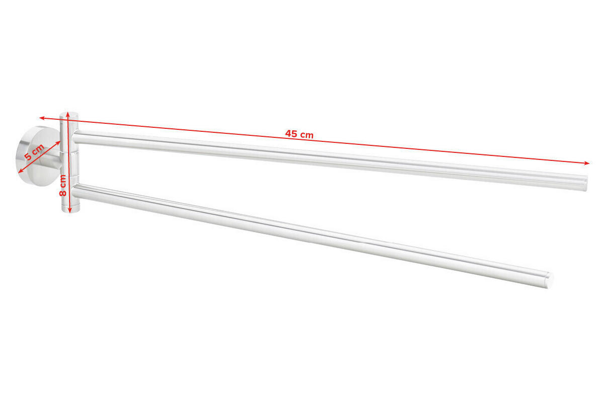 HANDTUCHHALTER Edelstahlfarben  - Edelstahlfarben, Basics, Metall (45/8/5cm) - Tesa