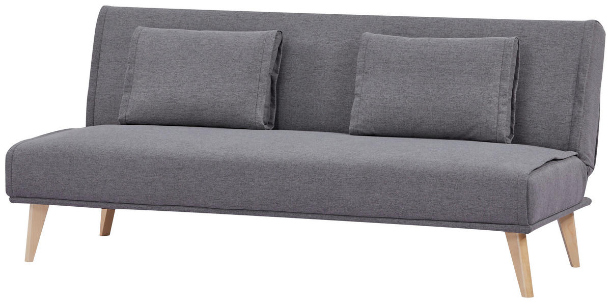 SCHLAFSOFA in Webstoff Grau  - Naturfarben/Grau, Design, Holz/Textil (180/82/83cm) - MID.YOU