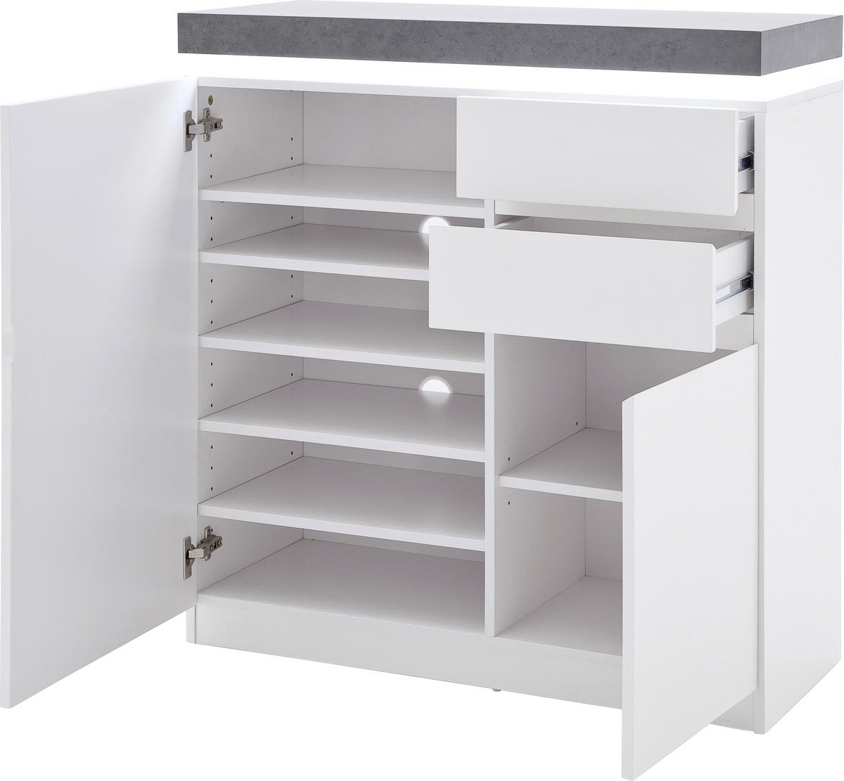 SCHUHSCHRANK  in 91/97/38 cm  - Weiss/Grau, Design, Holzwerkstoff (91/97/38cm) - Novel