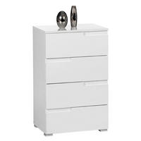 KOMMODE Spice  in 50/80/40 cm  - Weiß Hochglanz/Silberfarben, Design, Holzwerkstoff/Kunststoff (50/80/40cm) - Carryhome