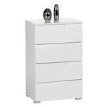 KOMMODE Spice  in 50/80/40 cm  - Weiß Hochglanz/Silberfarben, Design, Holzwerkstoff/Kunststoff (50/80/40cm) - Carryhome