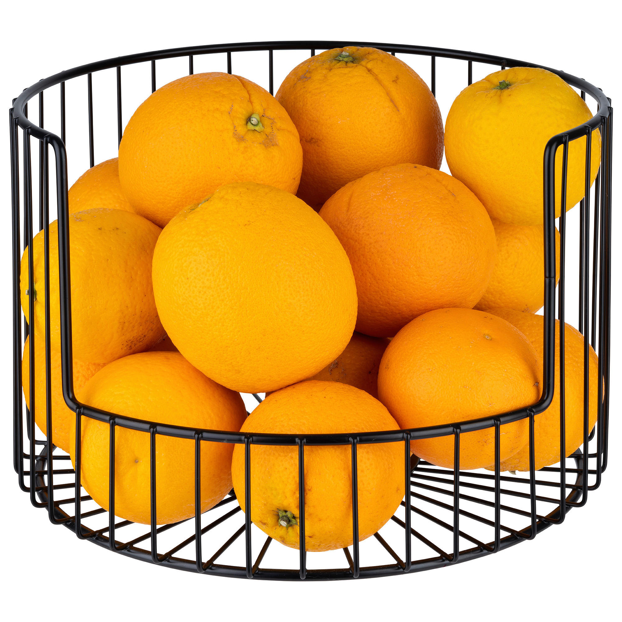 OBSTKORB 27,5/27,5/18,5 cm  - Beigebraun/Schwarz, Basics, Textil/Metall (27,5/27,5/18,5cm)