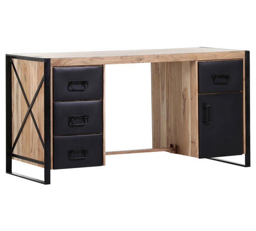eckschreibtisch schwarz holz, schreibtisch akazie massiv naturfarben online kaufen ➤ xxxlutz, Design ideen