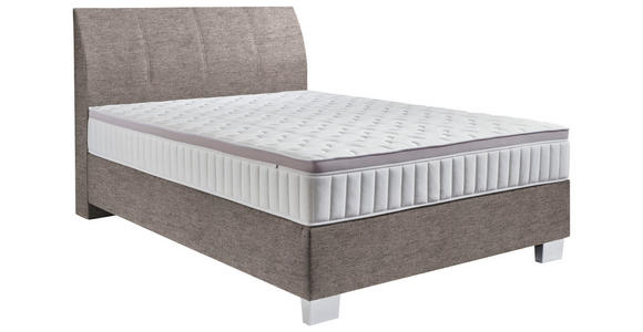 BOXSPRINGBETT 140/200 cm  in Braun  - Chromfarben/Braun, KONVENTIONELL, Kunststoff/Textil (140/200cm) - Hom`in