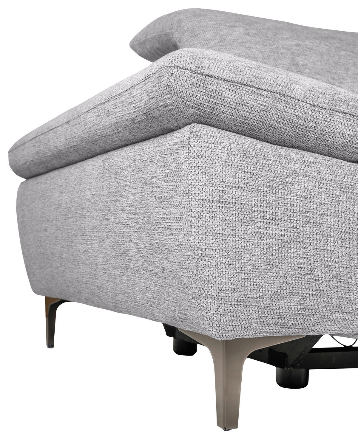 ECKSOFA Greige Webstoff  - Greige/Schwarz, KONVENTIONELL, Textil/Metall (288/225cm) - Carryhome