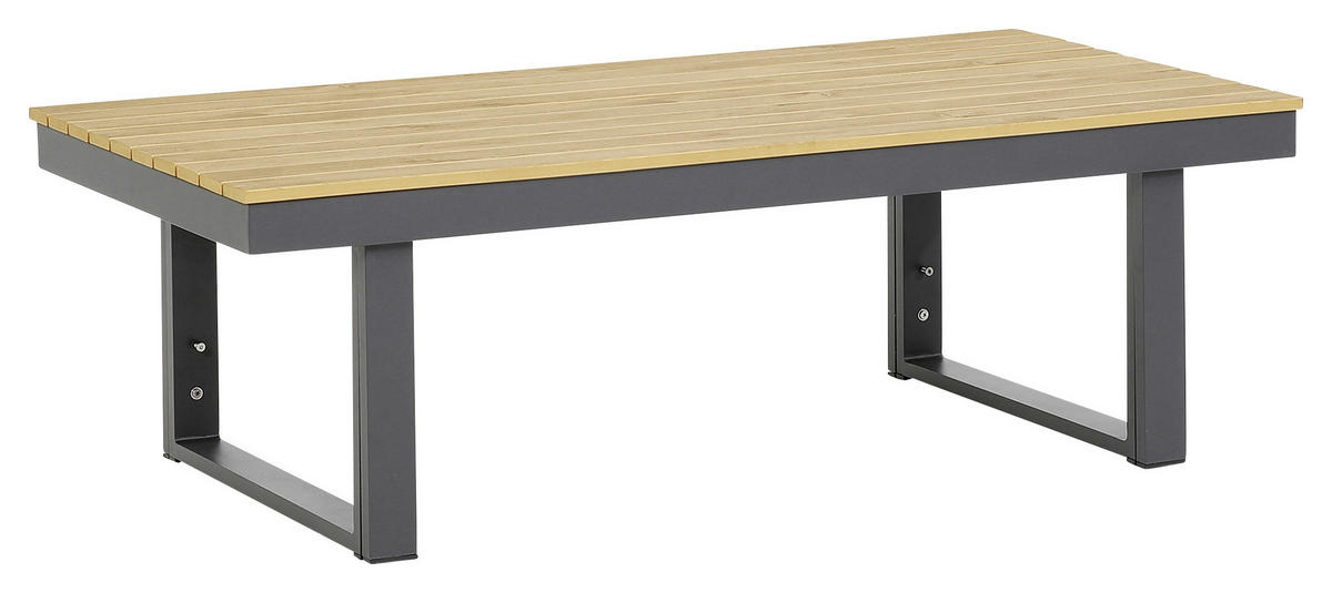 LOUNGEGARNITUR Akazie Hartholz Aluminium  - Anthrazit/Braun, MODERN, Holz/Textil (210/75/210cm) - Gardenson