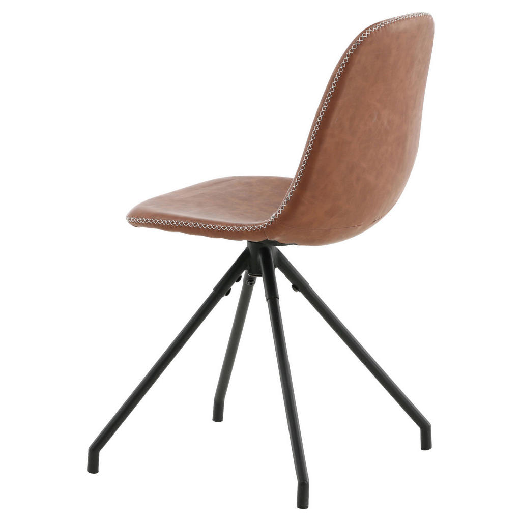 Thumbnail - Livetastic Stuhl-Set, Schwarz, Cognac, Metall, Textil, X-Form, 44x88x54 cm, Sitzfläche 360° drehbar, Stühle