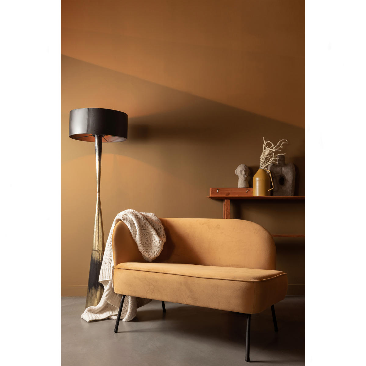 STEHLEUCHTE Blackout 30/130/30 cm  - Messingfarben/Goldfarben, Basics, Metall (30/130/30cm) - Collet's Monde