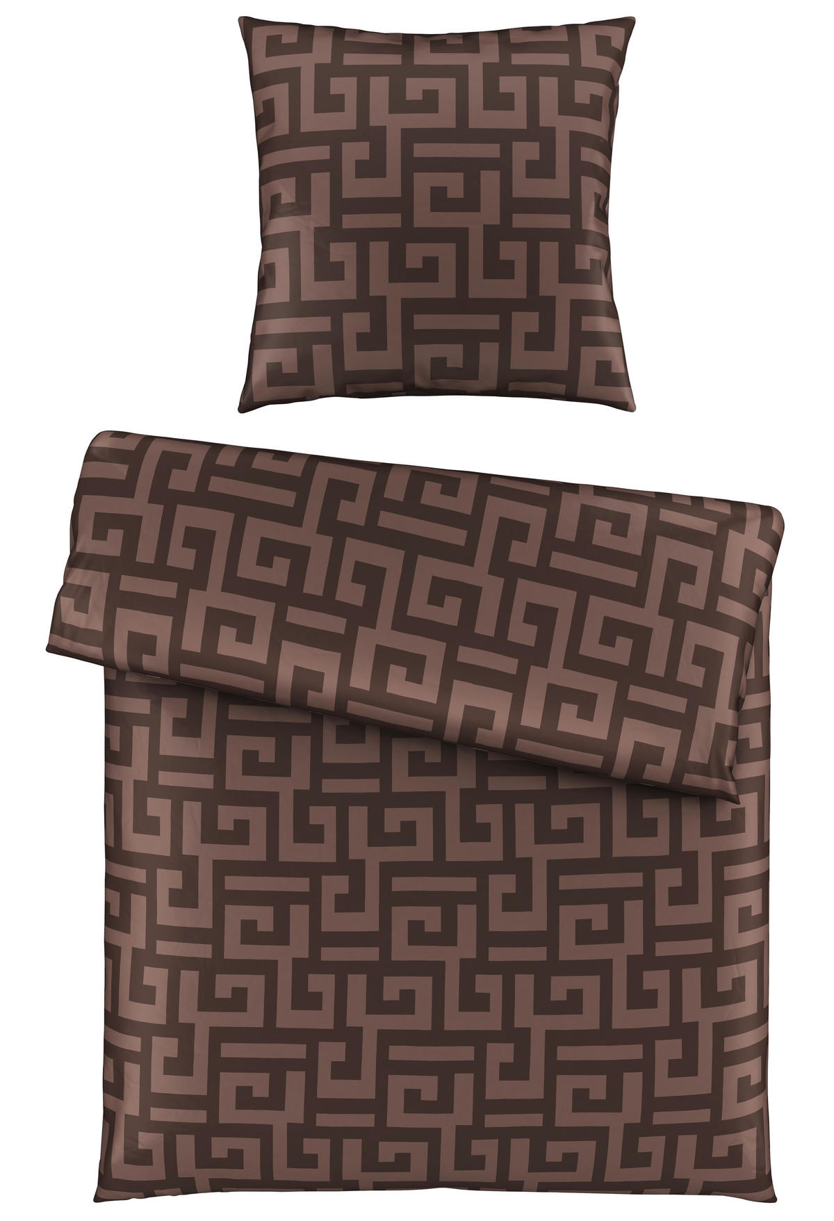 OBOUSTRANNÉ POVLEČENÍ, satén, hnědá, 135/200 cm - hnědá, Basics, textil (135/200cm) - Bio:Vio