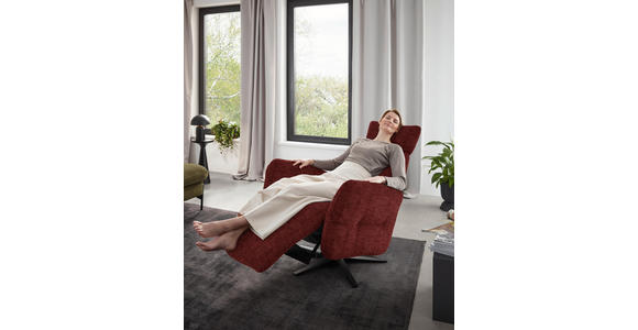 RELAXSESSEL in Textil Rot  - Rot/Schwarz, Design, Textil/Metall (82/113/90cm) - Dieter Knoll