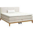 BOXSPRINGBETT 180/200 cm  in Beige  - Eichefarben/Beige, KONVENTIONELL, Holz/Textil (180/200cm) - Carryhome