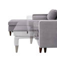 ECKSOFA in Cord Grau  - Eichefarben/Grau, MODERN, Holz/Textil (178/261cm) - Carryhome