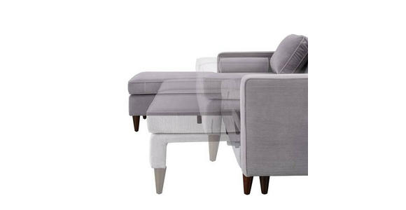 ECKSOFA in Cord Grau  - Eichefarben/Grau, MODERN, Holz/Textil (178/261cm) - Carryhome