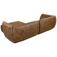 ECKSOFA Cognac Lederlook  - Cognac/Schwarz, KONVENTIONELL, Kunststoff/Textil (278/175cm) - Carryhome