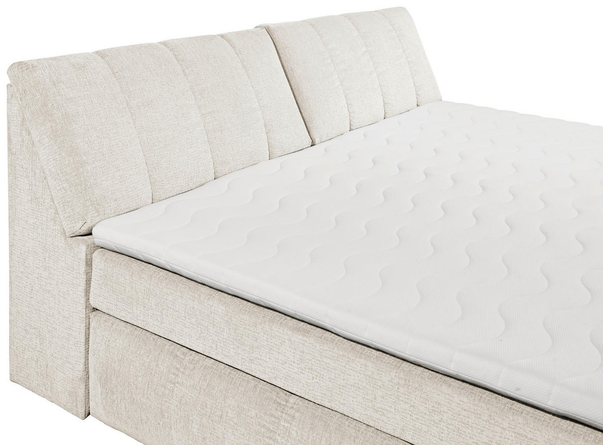 KONTINENTALSÄNG 240/200 cm  i cremefärgad  - cremefärgad, Modern, trämaterial/textil (240/200cm) - MID.YOU