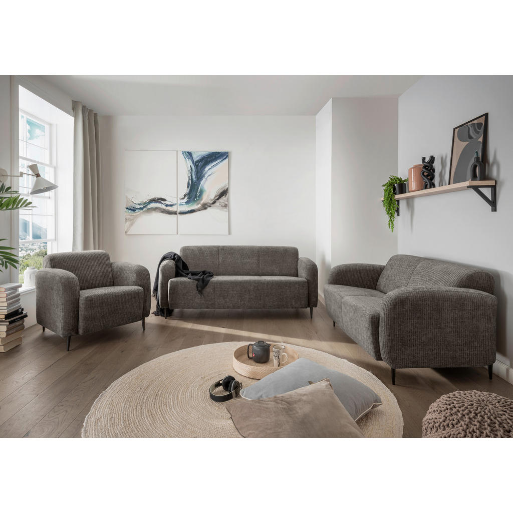 Thumbnail - Livetastic Sessel, Graubraun, Textil, Uni, 85x76x90 cm, Made in EU, erweiterbar (Typenauswahl), Wohnzimmer, Sessel, Pols...