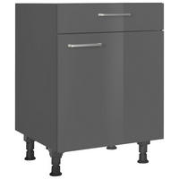 SCHUBKASTENUNTERSCHRANK 60/87/56 cm  in Schieferfarben  - Schieferfarben/Edelstahlfarben, MODERN, Holzwerkstoff/Metall (60/87/56cm) - Nobilia