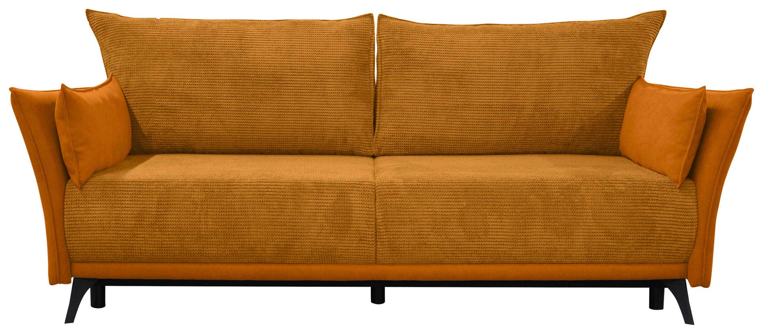 SCHLAFSOFA Cord, Flachgewebe Currygelb  - Currygelb/Schwarz, KONVENTIONELL, Textil/Metall (223/72/100cm) - Carryhome