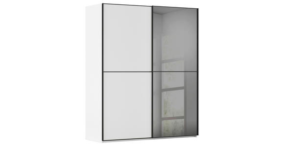 SCHWEBETÜRENSCHRANK 162/223/68 cm 2-türig Schwarz, Weiß  - Schwarz/Weiß, KONVENTIONELL, Glas/Holzwerkstoff (162/223/68cm) - Novel