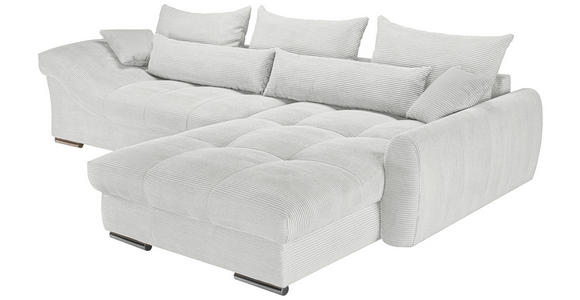 ECKSOFA Naturfarben Cord Zierkissen, Rückenkissen, Rücken echt  - Chromfarben/Naturfarben, KONVENTIONELL, Textil/Metall (335/225cm) - Carryhome