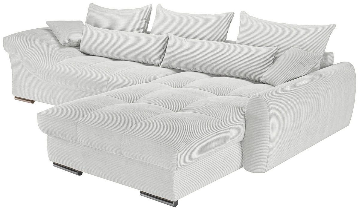 ECKSOFA Naturfarben Cord Zierkissen, Rückenkissen, Rücken echt  - Chromfarben/Naturfarben, KONVENTIONELL, Textil/Metall (335/225cm) - Carryhome
