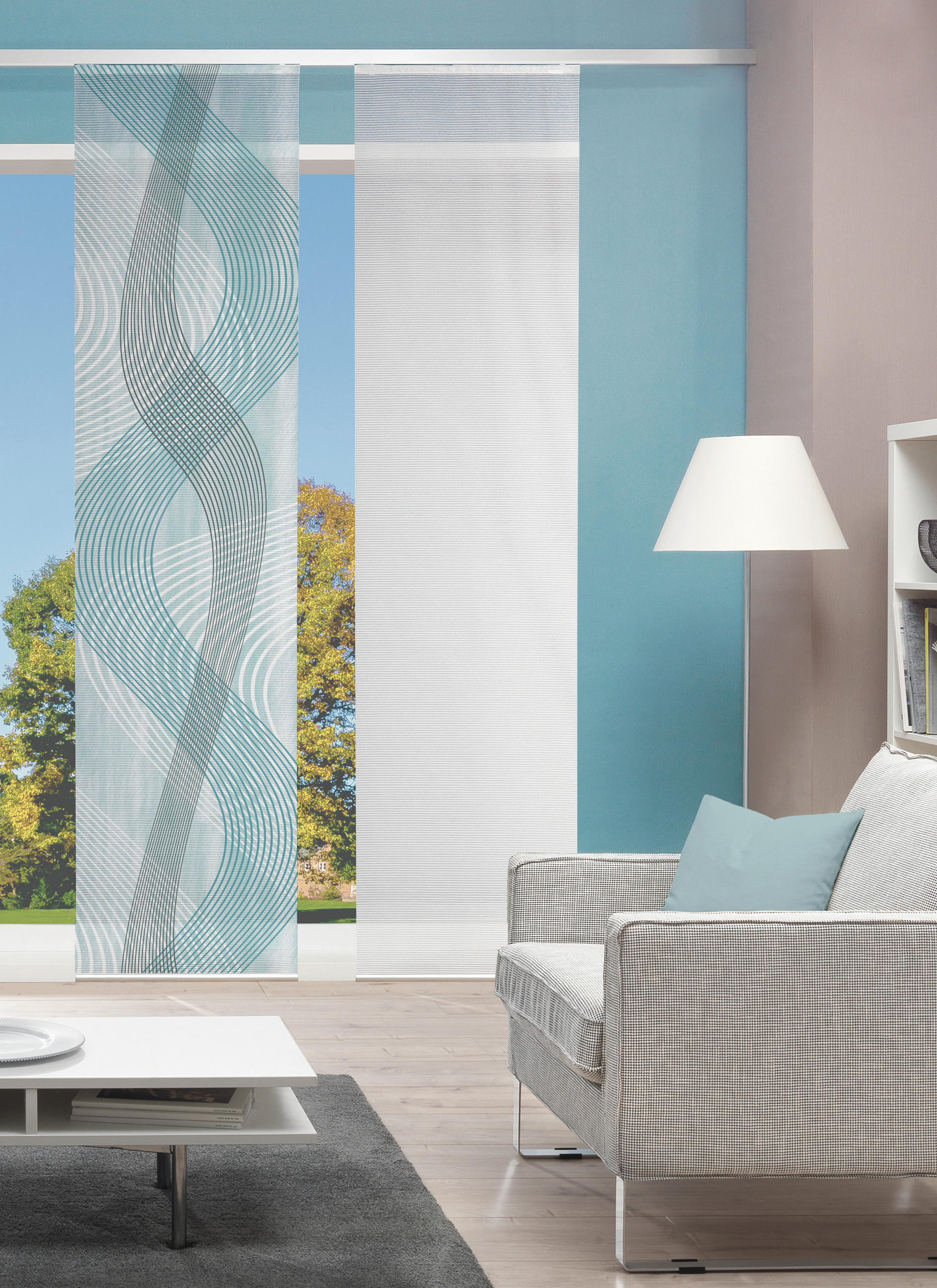 FLÄCHENVORHANG in Mintgrün halbtransparent  - Mintgrün, Design, Textil (60/260cm)
