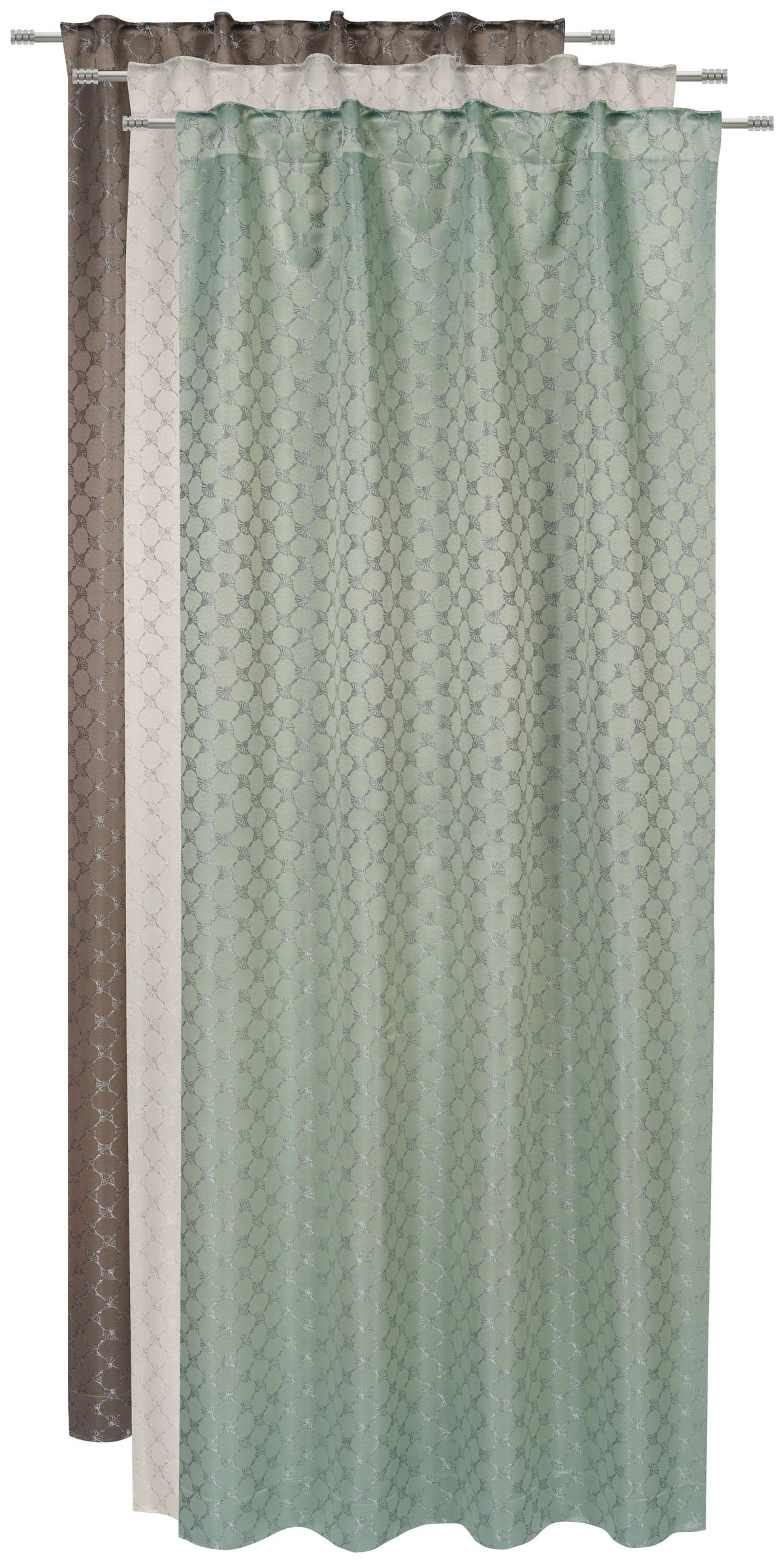 HOTOVÝ ZÁVES, nepriehľadné, 130/250 cm - mätovozelená/šalviovozelená, Basics, textil (130/250cm) - Joop!