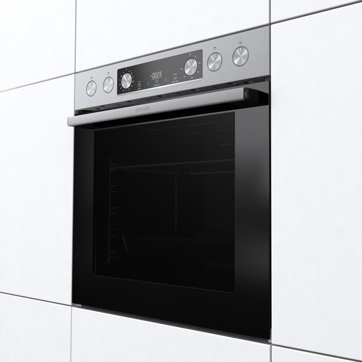 EINBAUHERD 739117  - Silberfarben, Trend, Glas/Metall (59,5/59,5/56,4cm) - Gorenje