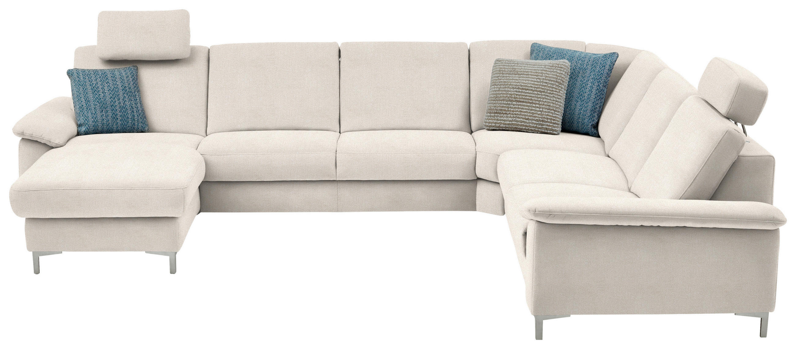 WOHNLANDSCHAFT in Chenille Naturfarben  - Alufarben/Naturfarben, Design, Textil/Metall (170/333/265cm) - Dieter Knoll