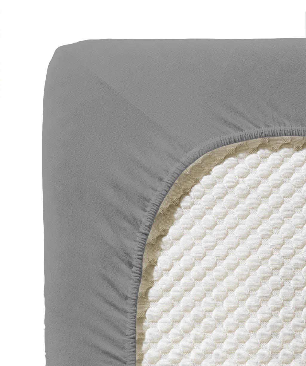SPANNBETTTUCH Jenny C Single-Jersey  - Grau, Basics, Textil (100/220cm) - Fleuresse