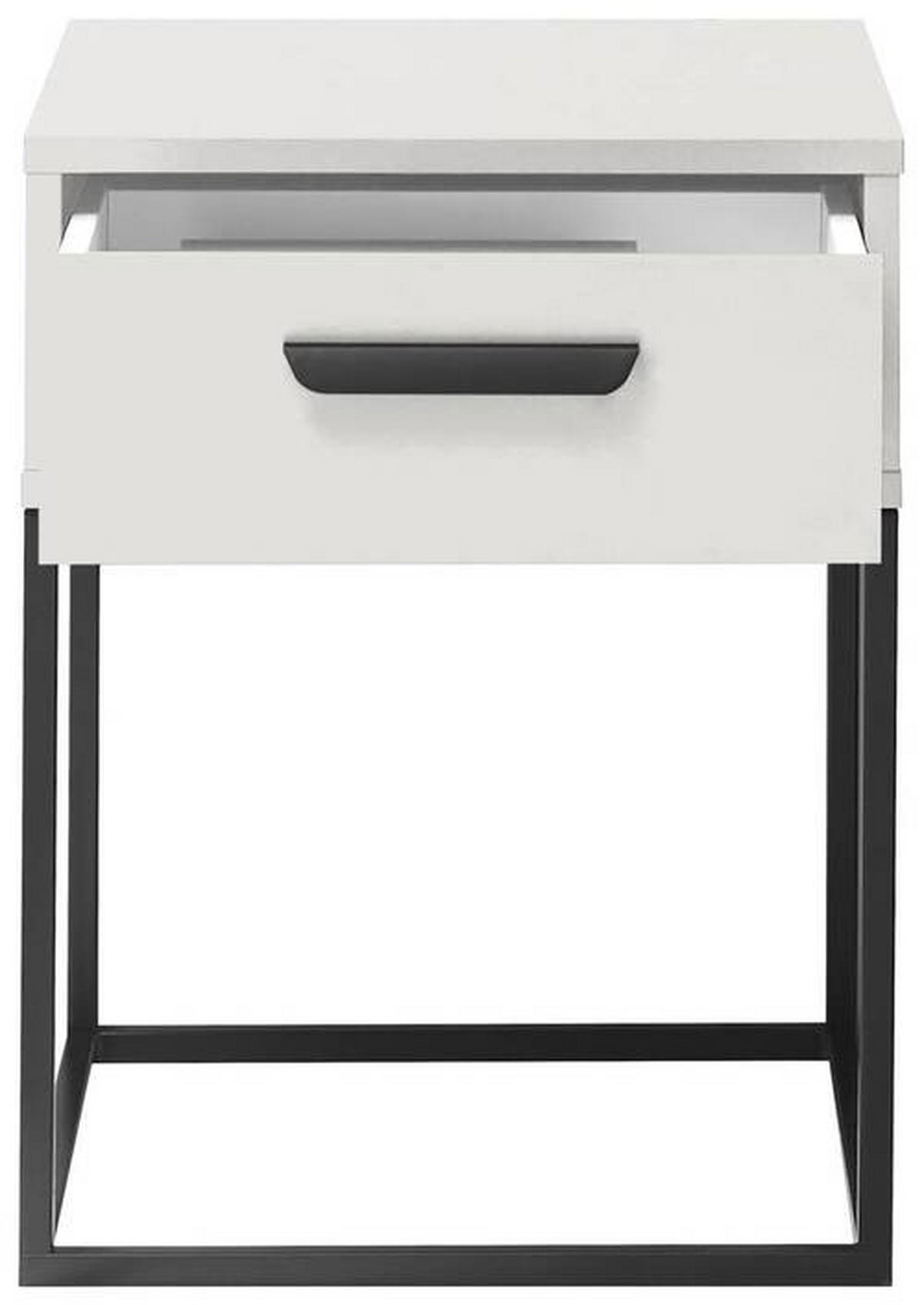 NOĆNI ORMARIĆ crna, bijela   - bijela/crna, Moderno, drvni materijal/metal (40/52/38,5cm) - Livetastic