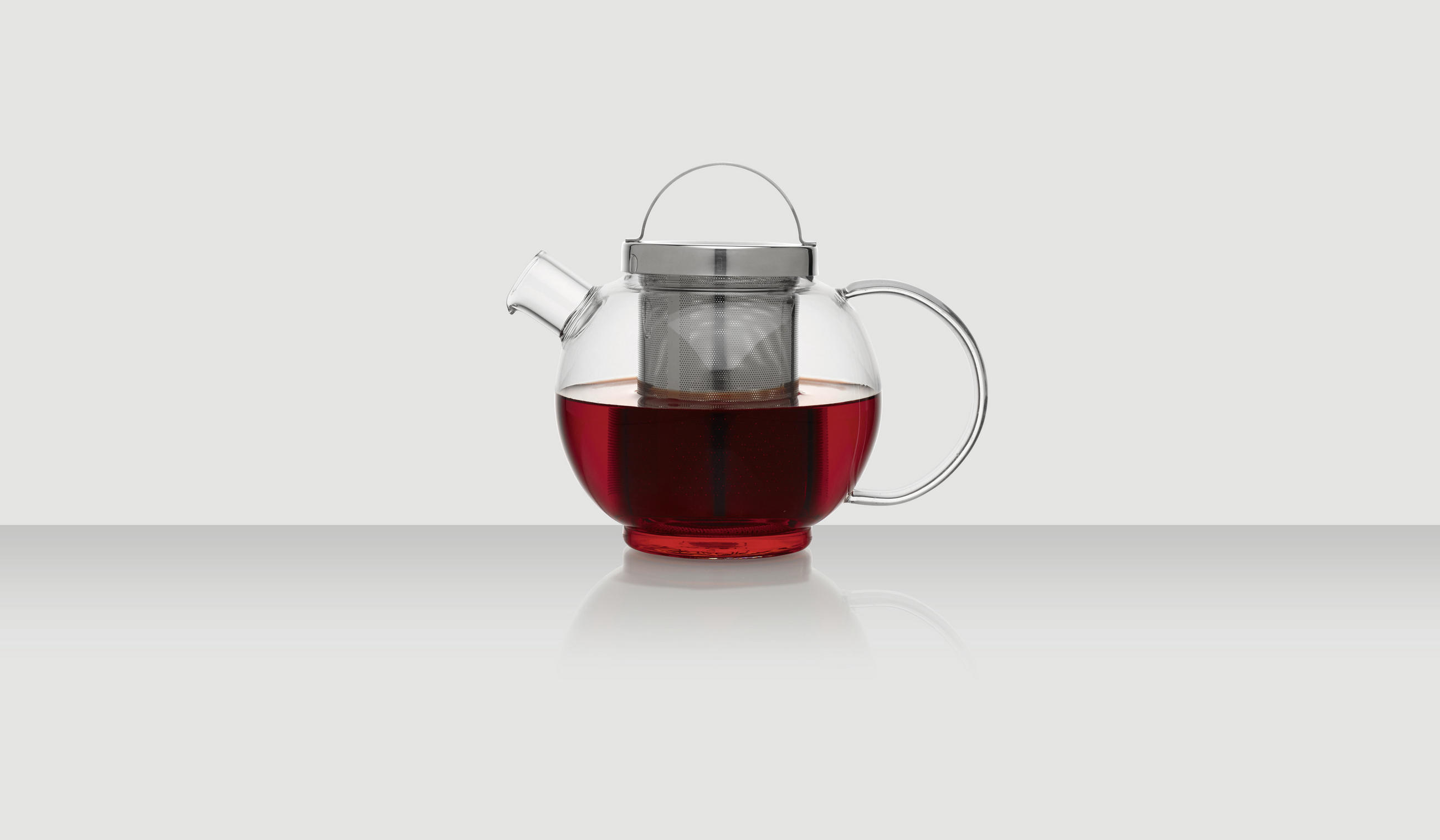 CEAINIC 1 l  - străveziu/culoare inox, Konventionell, sticlă/metal (1l) - Novel
