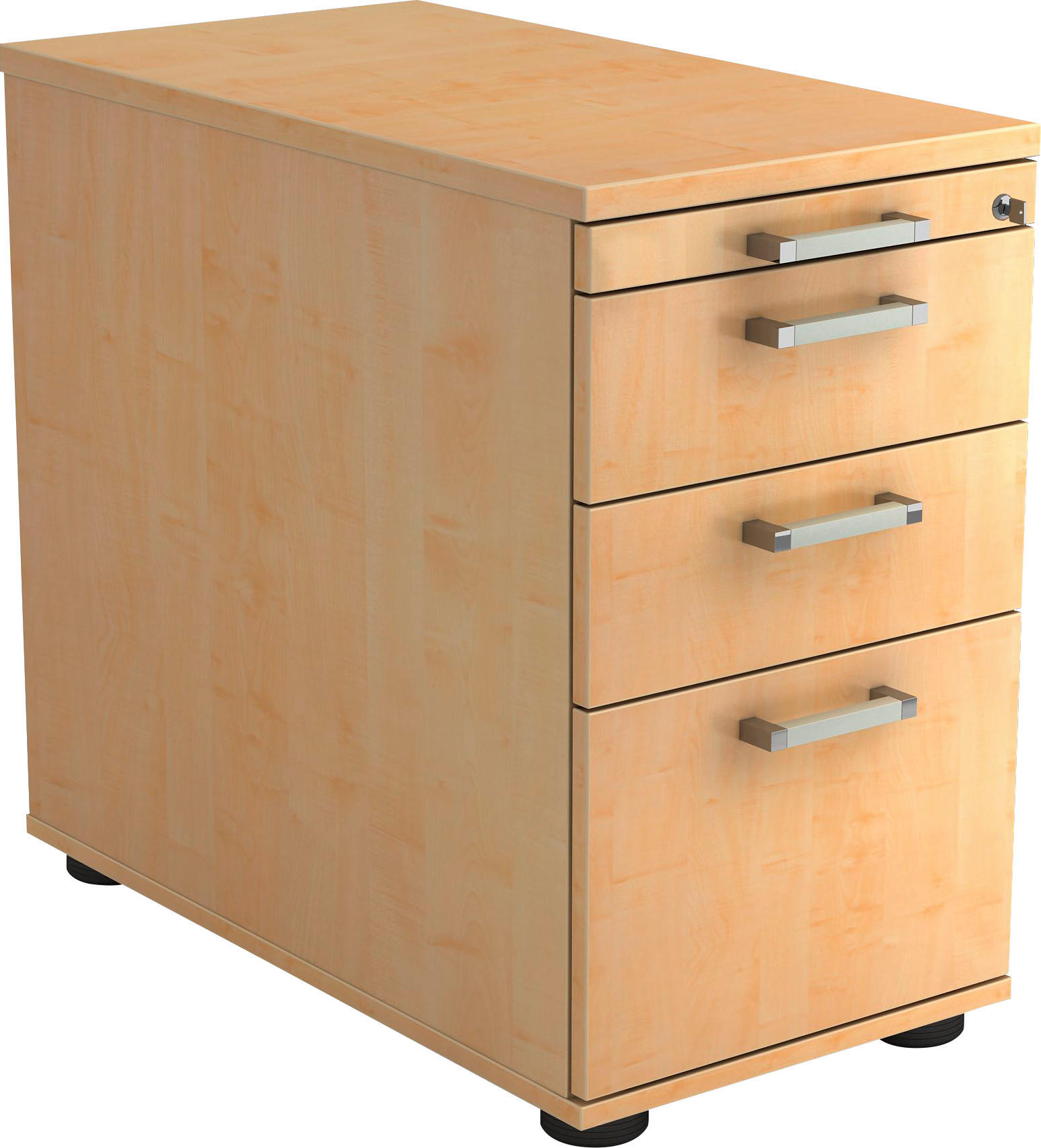 ANSTELLCONTAINER Ahornfarben  - Chromfarben/Ahornfarben, KONVENTIONELL, Holzwerkstoff/Kunststoff (42,8/72-76/80cm) - Venda