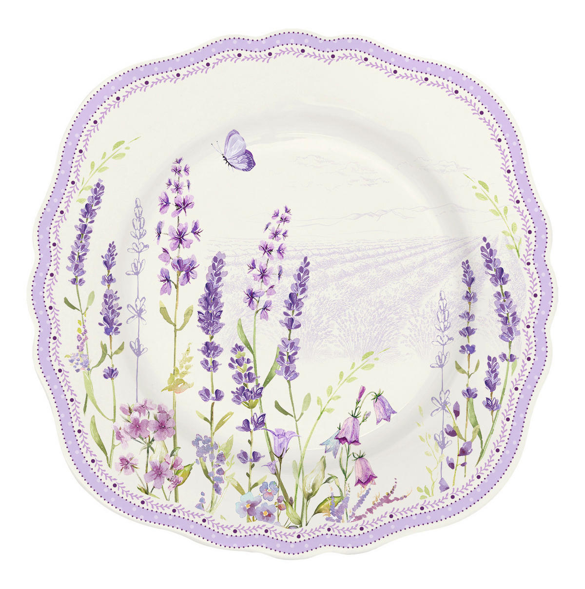 TÁNYÉR  - fehér/orgona, Basics, kerámia (0,354kg) - Easy Life