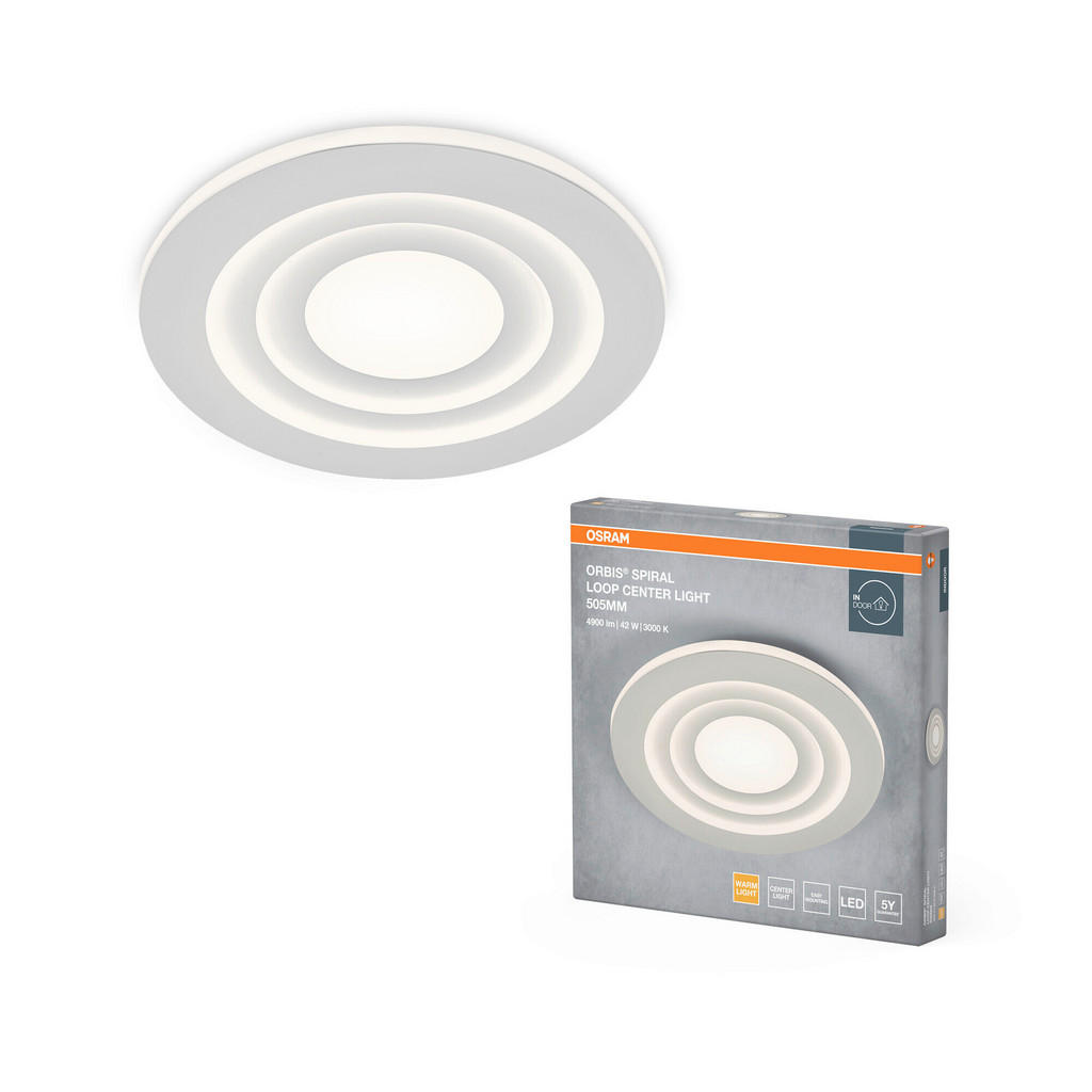 Thumbnail - Osram Led-Deckenleuchte Orbis Spiral Loop Round, Weiß, Metall, Kunststoff, rund,rund, 6 cm, Lampen & Leuchten, Innenbele...