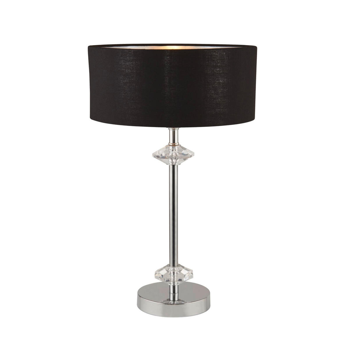 BORDSLAMPA Ontario 46/28 cm   - kromfärg/svart, Modern, metall/läder (46/28cm)
