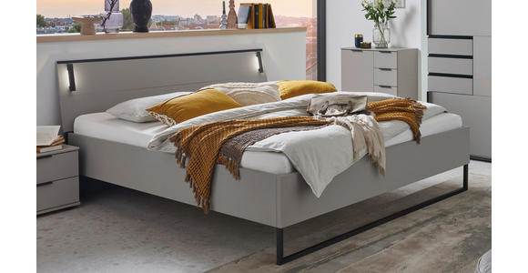 BETT 180/200 cm in Graphitfarben, Sahara - Schwarz/Graphitfarben, Design, Holzwerkstoff/Metall (180/200cm) - Carryhome