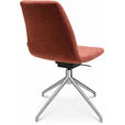 STUHL  in Aluminium Velours Metall, Textil  - Rot/Alufarben, Design, Textil/Metall (46/81,5-84,5/55cm) - Johann Jakob