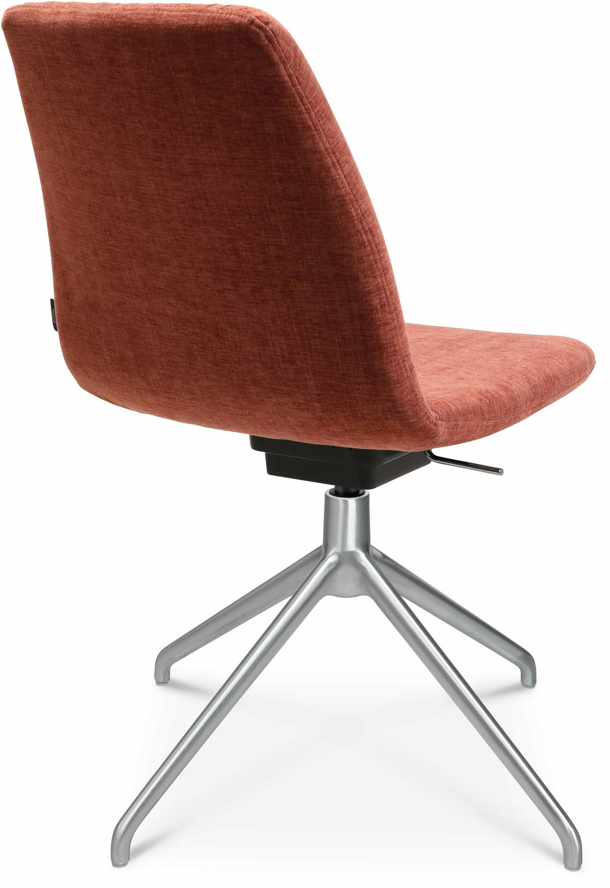 STUHL  in Aluminium Velours  - Rot/Alufarben, Design, Textil/Metall (46/81,5-84,5/55cm) - Johann Jakob