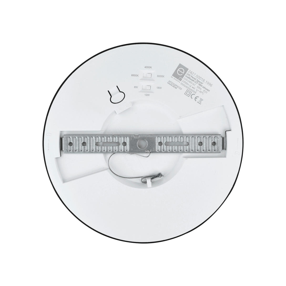 LED-DECKENLEUCHTE Space 22,5/1,7 cm   - Schwarz, KONVENTIONELL, Kunststoff (22,5/1,7cm)