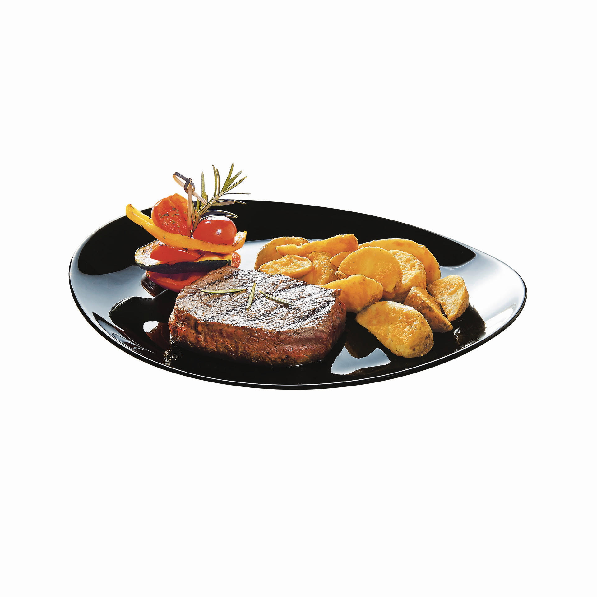 STEAKTALLRIK - svart, Basics, glas - Creatable