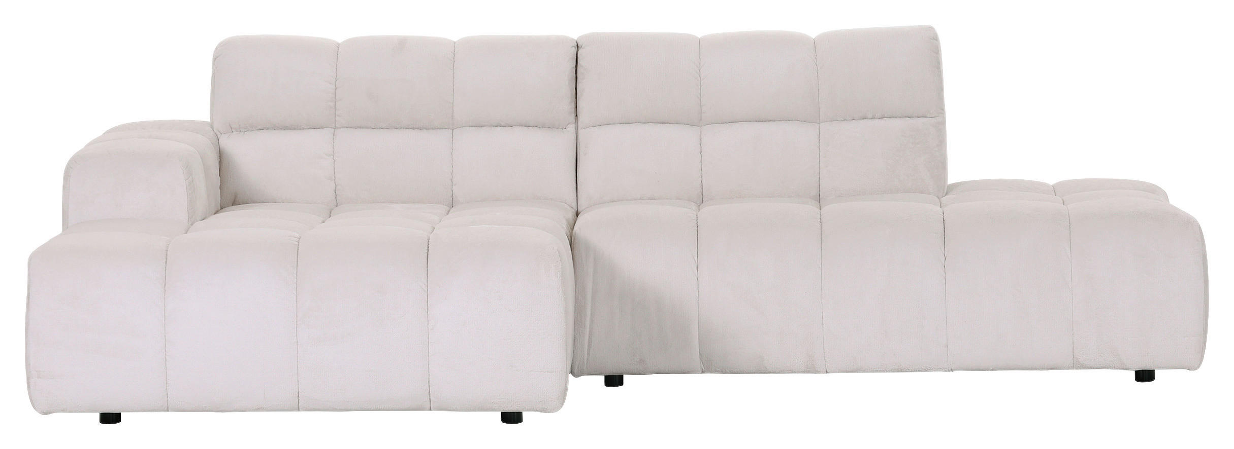 HÖRNSOFFA i plysch vit  - vit/svart, Klassisk, textil/plast (155/282cm) - MID.YOU