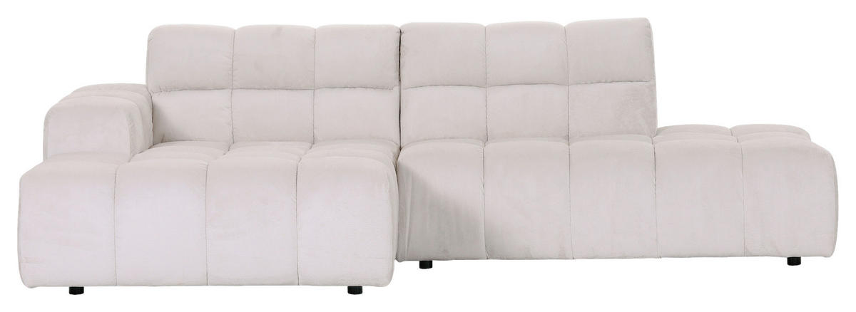 HÖRNSOFFA i plysch vit  - vit/svart, Klassisk, textil/plast (155/282cm) - MID.YOU