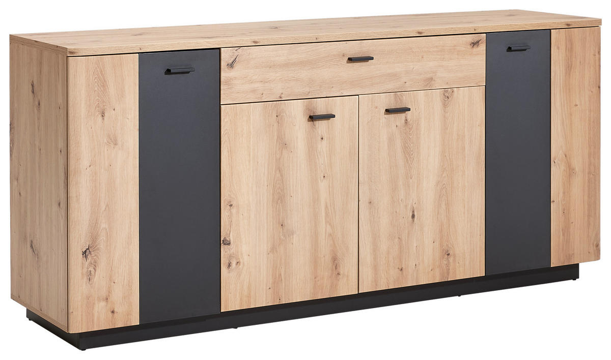 SIDEBOARD 180/82/44 cm  in Anthrazit, Eichefarben  - Eichefarben/Anthrazit, Design, Holzwerkstoff/Metall (180/82/44cm) - Carryhome